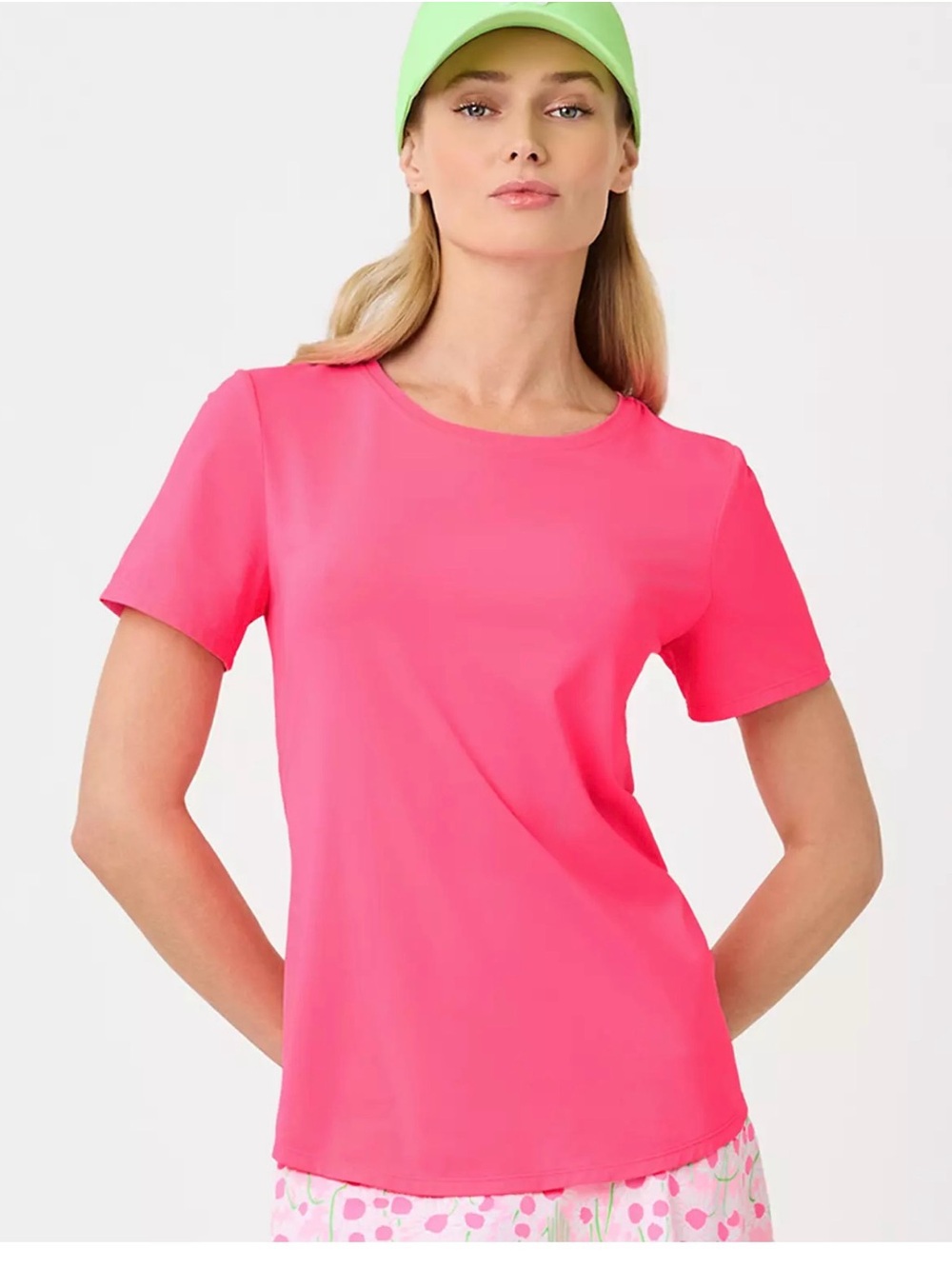 NWT Lilly Pulitzer UPF 50+ Luxletic Westley Active Tee in Cherry blossom pink